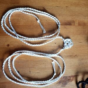 Handfasting cord, black or white and silver